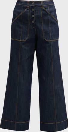 Cinq &agrave; Sept Benji Wide-Leg Denim Pants