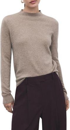 Mango Metallic Mock Neck Sweater in Light/Pastel Grey at Nordstrom Rack, Size X-Small