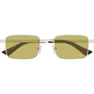 Bottega Veneta 53mm Rectangular Sunglasses in Silver at Nordstrom