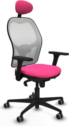 Piqueras y Crespo Piqueras Y Crespo - Jorquera Sincro Malla Blanca Similpiel Rosa Brazos 3d Base Nailon Cabecero Fijo Ruedas 65mm Engomada