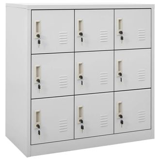 Berkfield Home Locker Cabinets 2 pcs Light Grey 90x45x92.5 cm Steel