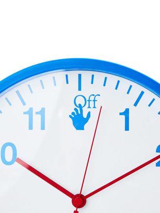 Off-white Hand Off Logo Quartz Wall Clock Blue Accessories > Jewelry