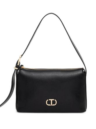 Twin-Set Borsa a spalla con placca logo - Nero
