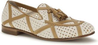 Fratelli Rossetti Womens Beige Linen Slip-On Loafers