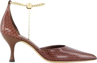 Ferragamo Pumps van krokodil-geprint leer - Dames - Pumps - Bruin - 36 1/2 EU - Leer - Schoenen