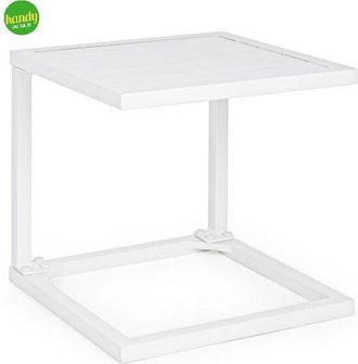 BIZZOTTO Bizzotto - Tavolino Da Giardino Rettangolare Fisso Hilde 40x40x40cm In Alluminio Colore Bianco - 0662915
