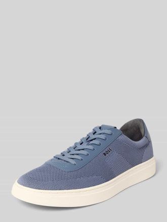 HUGO BOSS Low Top Sneaker mit Echtleder-Besatz Modell KIERAN in Blau, Gr&ouml;&szlig;e 41