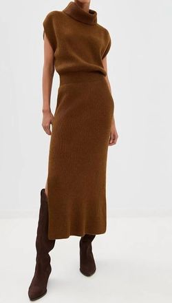 Splendid Marigold Sweater Dress In Dark Saddle