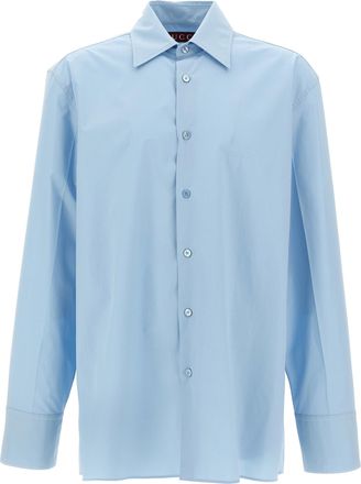 Gucci Embossed Logo Shirt Camicie Celeste-Uomo