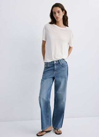 Mango Jeans vita bassa riga contrasto blu scuro - Donna - 36 - MANGO