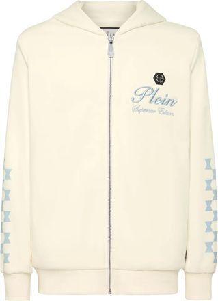 Philipp Plein Felpa Checkmate con cappuccio - Bianco