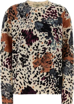 Fendi Printed Wool Blend Sweater