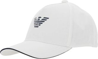 Emporio Armani Logo Katoenen Cap - Heren - Petten - Wit - ONE Size - Katoen - Accessoires