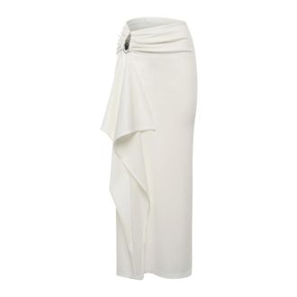 CHRISTOPHER ESBER Maxi Skirts, female, White, Size: XS Crystal Pendant Cascade Skirt