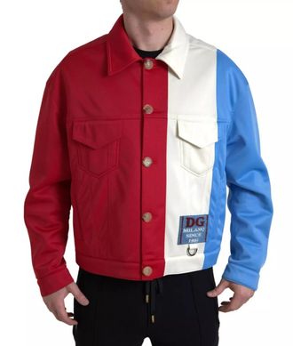 Dolce & Gabbana Multicolor Polyester Collar Short Mens Jacket (Pre-Owned)