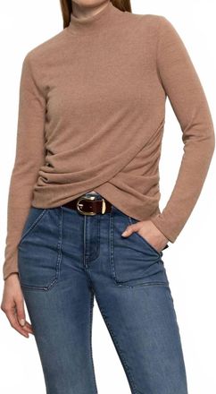 Sanctuary Draped Mock Neck Sweater In Mocha