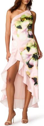 Steve Madden Mindy Floral Print High-Low Dress in Pink Carnation at Nordstrom, Size 10