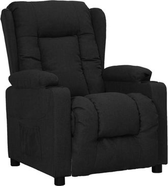 vidaXL Sill&oacute;n Reclinable De Tela Negro Vidaxl