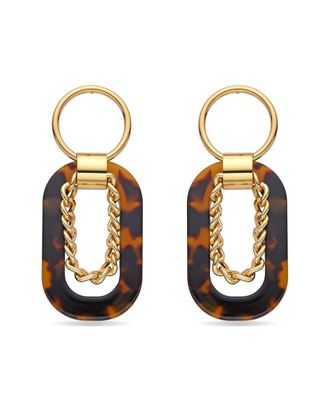 Eyecandy LA Lea Square Chain Drop Earrings