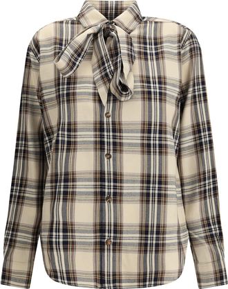 Saint Laurent Tartan Lavallière Shirt