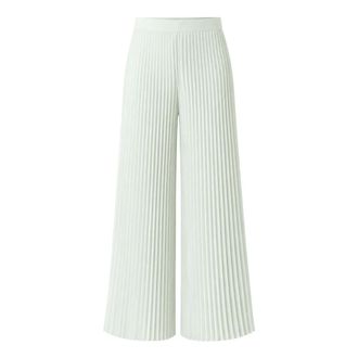 Twinset Wide Trousers, female, Green, Size: XS Pliss&eacute; Wide Trousers