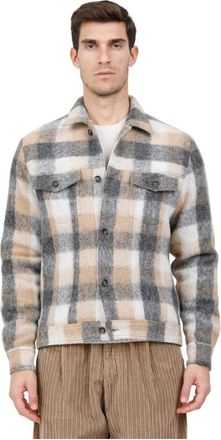 Tintoria Mattei Overshirt in ruitjesstof van wol - Heren - Zomerjassen - Veelkleurig - M - Wol - Jassen