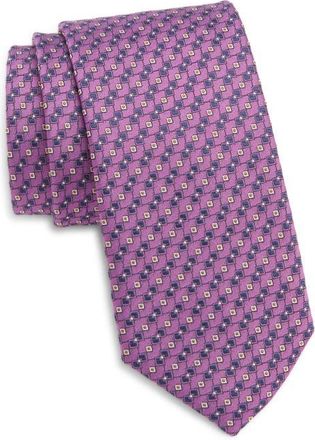 Canali Medallion Silk Jacquard Tie in Purple at Nordstrom