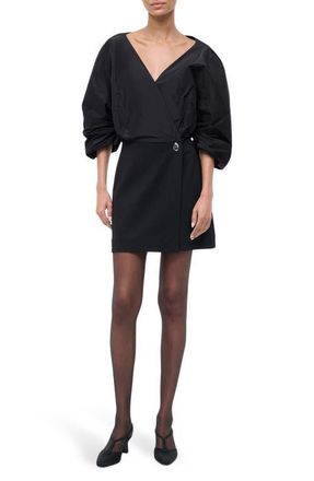 Staud Orion Mixed Media Minidress in Black at Nordstrom, Size 10