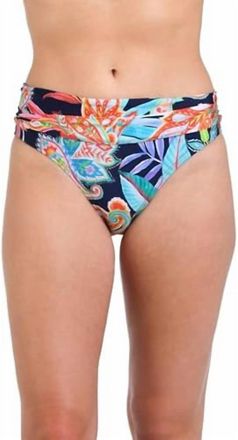 La Blanca Womens Tropidelic Shirred Band Bikini Bottom In Multi