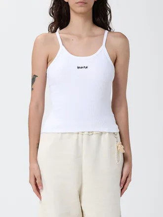 Disclaimer Top slim fit in cotone stretch con logo a contrasto