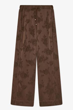 Ganni Brown Pants in Satin - Size 32 Acetate