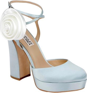 Badgley Mischka Janessa Platform Heels Mist Blue MP7607-BLU Womens