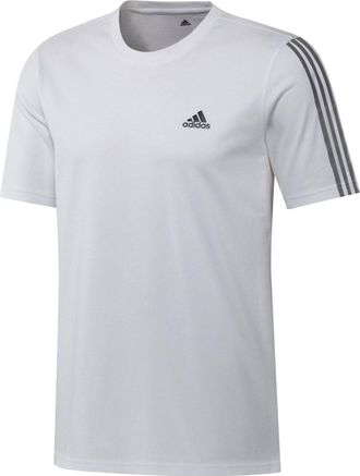 adidas Solid Color Stripe Logo Printing Short Sleeve White GK9431