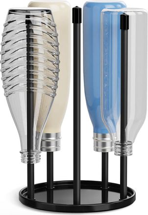 OEM Soporte Para Botellas Sodastream - Escurridor De Cer&aacute;mica Premium Con Bandeja Antigoteo Para 5 Botellas Sodastream Crystal Emil Black