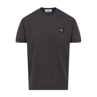 Stone Island T-Shirts, male, Gray, Size: S Cotton T-Shirt