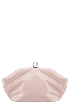 Nina Lyric Faux Leather Clutch in Beige at Nordstrom