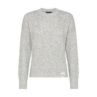 Peuterey Trui met ronde hals - Dames - Ronde hals truien - Grijs - M - Katoen - Truien & Vesten