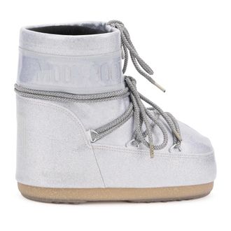 Moon Boot Moon Boot, Winter Boots, female, Gray, Size: 6 US Icon Low Glitter Boots