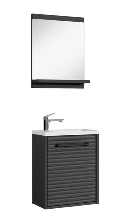 Badplaats Mueble De Ba&ntilde;o Etna 40 X 22 Cm - Negro Mate - Mueble De Ba&ntilde;o Con