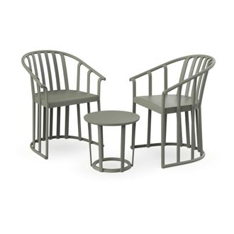 Resol Set 2+1 Sillas Con Brazos-mesa Interior, Exterior Gris Verdoso Raff Resol