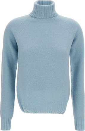 Drumohr Gebreide trui met coltrui - Dames - Coltruien - Blauw - S - Wol - Truien & Vesten
