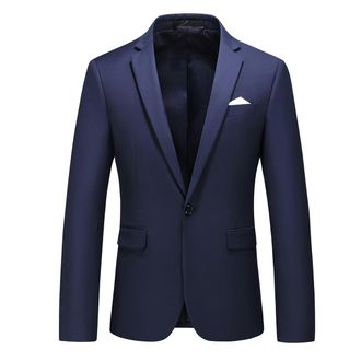 AlltheMen Mode-jasje Casual blazer met &eacute;&eacute;n knop Marineblauw