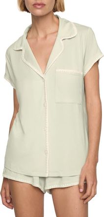 Eberjey Frida Short Pajamas in Mint Cream/Ivory at Nordstrom, Size X-Large