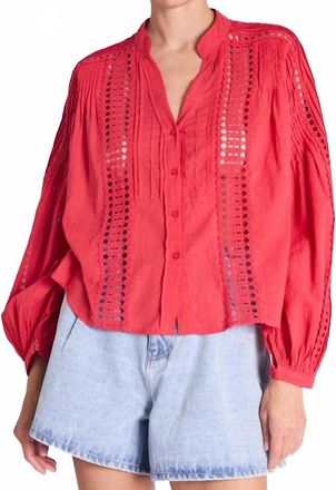 BERENICE Celinda Embroidered Blouse In Coral