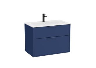 Roca Conjunto Mueble Optica 800 2 Cajones + Lavabo Stonex Azul Acero
