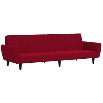 vidaXL Divano Letto a 2 Posti Rosso Vino in Velluto vidaXL