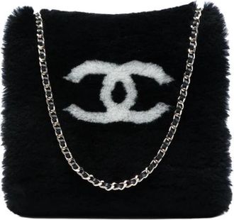 Chanel Pre-owned Vintage Shearling Shoulder Bag - unisex - Vintage Schoudertas - Zwart - ONE Size - Leer - Vintage