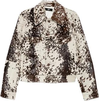 Amiri Stud-embellished Cow-print Jacket