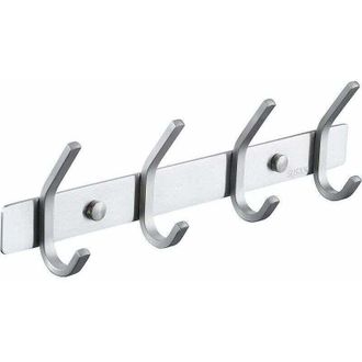 OEM Perchero De Ba&ntilde;o, Perchero Met&aacute;lico De Pared Con 4 Ganchos, Ganchos De Pared Para Ba&ntilde;o, Acero Inoxidable Sus304, Acabado Cepillado, Ah203h4-2-crezuo
