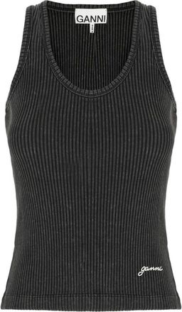 Ganni Mujer, Camisetas, Negro, Talla: 2XS